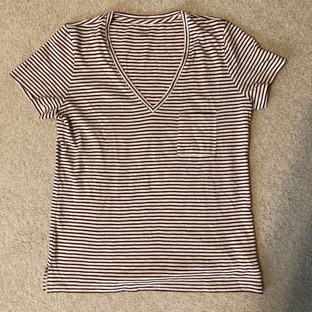 NWT Madewell Whisper Cotton V-Neck Pocket Tee